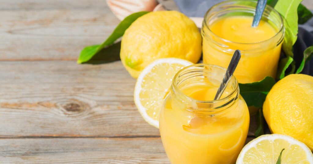 Ingredients for homemade lemon curd Lemon
